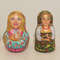 russian roly poly wooden music doll with rabbits