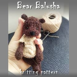 Bear Knitting Pattern, cute toy knitting pattern, amigurumi teddy bear toy pattern, how to knit bear tutorial guide DIY