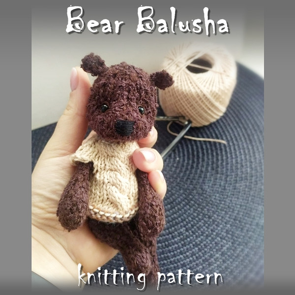 Bear Knitting Pattern, cute toy knitting pattern, amigurumi teddy bear toy pattern, how to knit bear tutorial guide DIY1.jpg