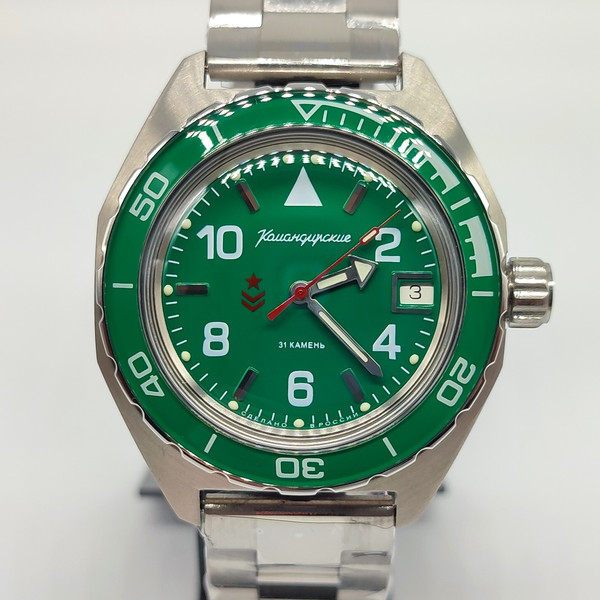 mechanical-automatic-watch-Vostok Komandirskie-Green-650858-2