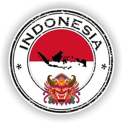 indonesia seal sticker round flag for laptop book fridge guitar motorcycle helmet toolbox door pc boat