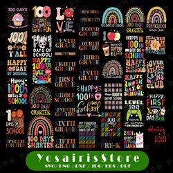 bundle 30 files happy 100 days of school svg, 100 days of school svg, school 100th day svg, cricut, svg files