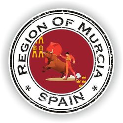 spain region of murcia seal sticker round flag for laptop book fridge guitar motorcycle helmet toolbox door pc boat