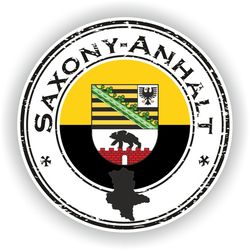 saxony anhalt germany seal sticker round flag for laptop book fridge guitar motorcycle helmet toolbox door pc boat