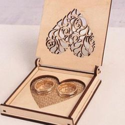 Cnc Router Files Cnc Wedding Ring Box Files for Wood Laser Cut Pattern