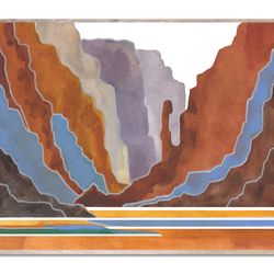 Grand Canyon Art Print Red Mountain Watercolor Painting Arizona National Park Wall Art Terracotta Abstract Landscape