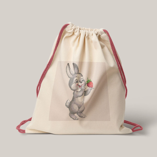 11 Funny Bunny with strawberry cross stitch pattern cross stitch chart for home decor and gift.jpg