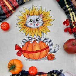 autumn sun. cross stitch pattern. cross stitch design. digital. pdf. saga.