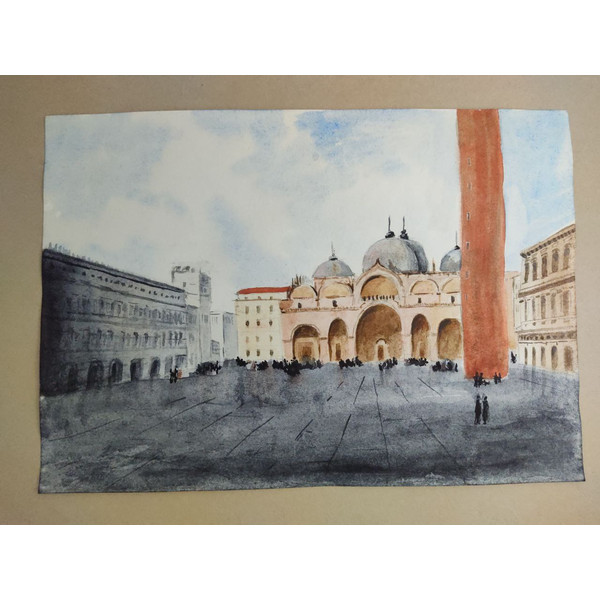 1 Piazza San Marco Painting Watercolor Art Cityscape 8 by 11.jpg