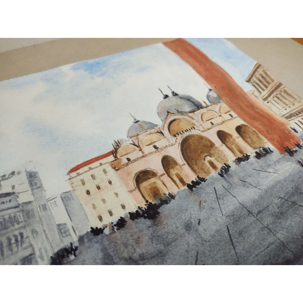 Piazza San Marco Painting Watercolor Art Cityscape 8 by 11.jpg