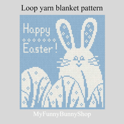 Loop yarn Happy Easter blanket pattern PDF