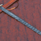 Damascus Sword Claymore SwordDouble Edge Blade Sword Crown Shape Pommel Battle Ready Sword W  S