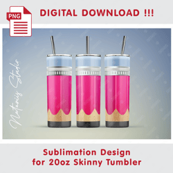 School Pencil Seamless Sublimation Pattern - 20oz SKINNY TUMBLER - Full Tumbler Wrap