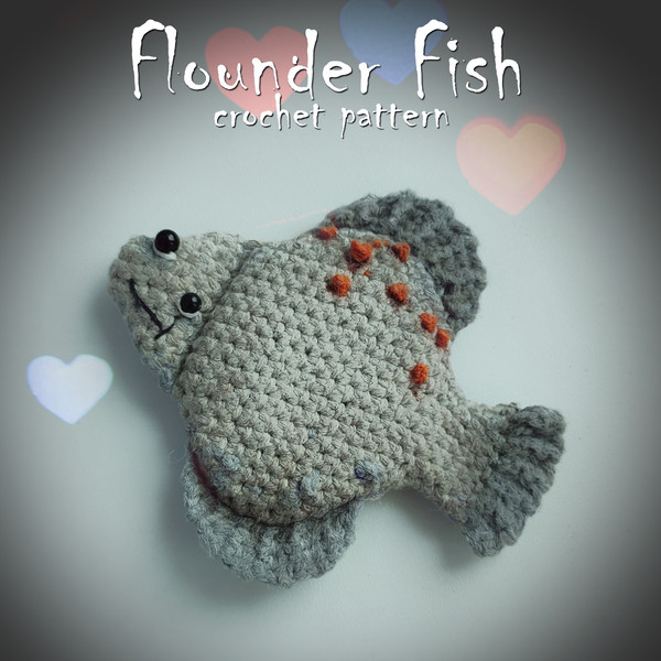 Flounder Fish crochet pattern, cute brooch crochet pattern, amigurumi fish DIY, kids badge tutorial, cute crochet toy 1.jpeg