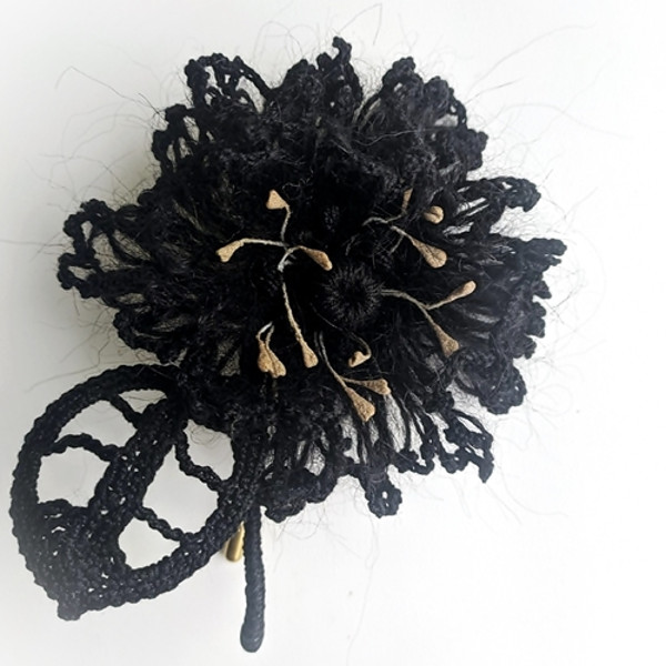 Fantasy flower crochet pattern, crochet flower brooch, elegant brooch for women, handmade flower, plant tutorial 8.jpg