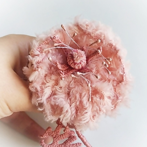 Fantasy flower crochet pattern, crochet flower brooch, elegant brooch for women, handmade flower, plant tutorial 14.jpg