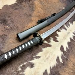 handmade katana sword real damascus steel hammer texture full tang samurai sword japanese training katana fighting maste