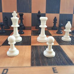 Plastic classic small (76 mm king) chess pieces set white black