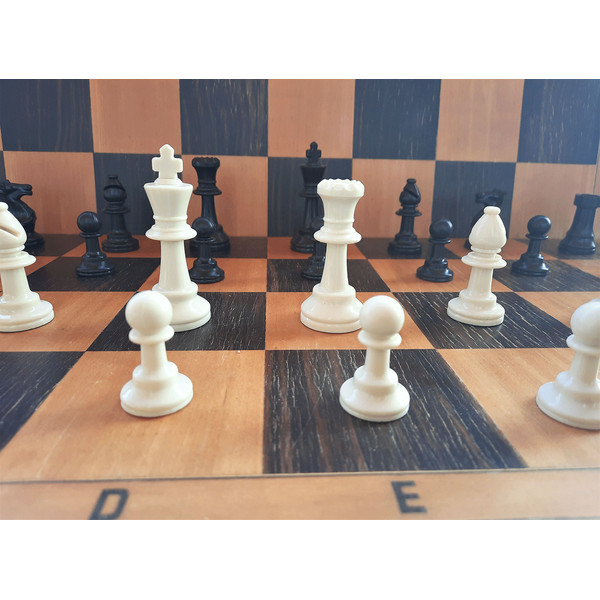 plastic classic small chess pieces white black