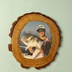 Custom Wood Photo Transfer,  fisherman gift,      Fishing Gift for Men Fishing Picture Frame Fisherman Gift Art