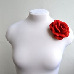 Red rose brooch pin, Mothers Day Gift under 35, Fabric flower brooches , Spring accessories , Real flower jewelry