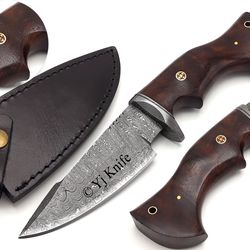 custom hand forged, damascus steel functional skinner 10 inches, bushcraft knife, daggers battle ready, with sheath