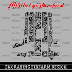engraving firearms design m1911a1 gi standard cs .45 auto scroll work