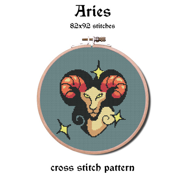 aries chart, aries cross stitch pattern, aries sign chart, Aries XStitch pattern, aries zodiac chart, Aries Zodiac cross stitch pattern, Aries Zodiac scheme, Ar