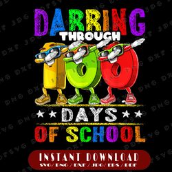 dabbing through 100 days of school png, 100th day school kids png, 100th day for teachers kids
