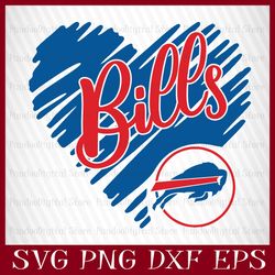 Buffalo Bills Heart Football Team Svg, Buffalo Bills Heart Svg, NFL Teams svg, NFL Heart, NFL Svg, Png