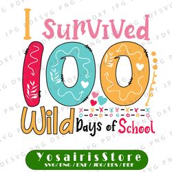 i survived 100 wild days of school svg, i survived 100 days svg, 100 days of school svg, svg cutting file for cricut