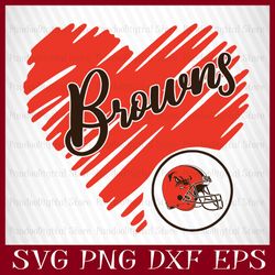Cleveland Browns Heart Football Team Svg, Cleveland Browns Heart Svg, NFL Teams svg, NFL Heart, NFL Svg, Png, Dxf