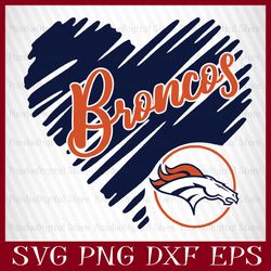 Denver Broncos Heart Football Team Svg, Denver Broncos Heart Svg, NFL Teams svg, NFL Heart, NFL Svg, Png, Dxf