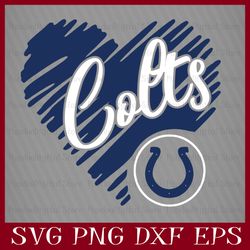Indianapolis Colts Heart Football Team Svg, Indianapolis Colts Heart Svg, NFL Teams svg, NFL Heart, NFL Svg, Png, Dxf