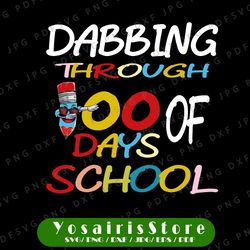 dabbing through 100 days of school svg, 100th day of school svg, dabbing through 100 days