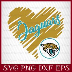 Jacksonville Jaguars Heart Football Team Svg, Jacksonville Jaguars Heart Svg, NFL Teams svg, NFL Heart, NFL Svg, Png