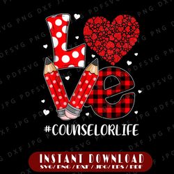 Funny Plaid Heart LOVE Counselor PNG, Valentine Day Png, Happy Valentine's Day Png, Valentine Png