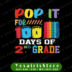 100th day of school pop it 100 days of 2nd grade fidget toy png sublimations digital download