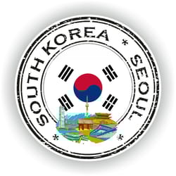 south korea seoul seal sticker round flag for laptop book fridge guitar motorcycle helmet toolbox door pc boat