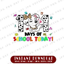 101 days school today png, 101 days smarter dalmatian png, 101 days of school dalmatian png
