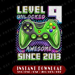 level 9 unlocked awesome 2013 png, video game 9th birthday boy png, 9th birthday of png level 9 unlocked png