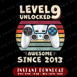 level 9 unlocked birthday png, 9th birthday boy gamer png, 9 years old gamer shirt png, funny kids gamer png