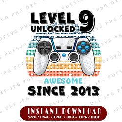 9th birthday png boy, level 9 unlocked kids 9th birthday gift for boys, 9 years old video games png