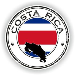 costa rica seal sticker round flag for laptop book fridge guitar motorcycle helmet toolbox door pc boat