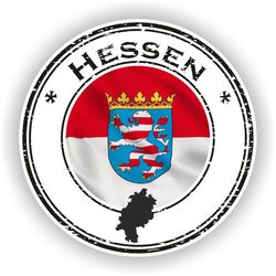hessen germany seal sticker round flag for laptop book fridge guitar motorcycle helmet toolbox door pc boat