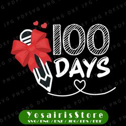100 days of school png, 100th day png, teacher sublimations , cute pencil sublimations