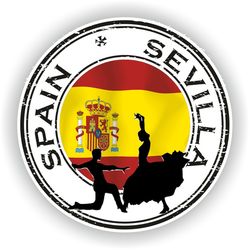 spain sevilla seal sticker round flag for laptop book fridge guitar motorcycle helmet toolbox door pc boat