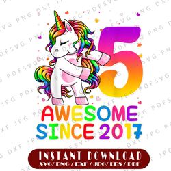 5 years old unicorn png, 5th birthday girl unicorn party png, 5th birthday png, 5th birthday gift,
