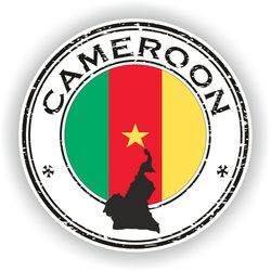 cameroon seal sticker round flag for laptop book fridge guitar motorcycle helmet toolbox door pc boat