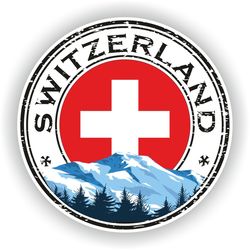 switzerland seal sticker round flag for laptop book fridge guitar motorcycle helmet toolbox door pc boat